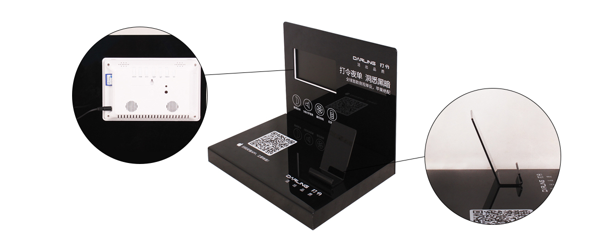 定制亞克力柜臺數(shù)碼相機展示架帶LCD屏 工廠定制