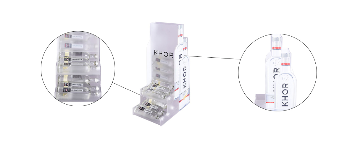 定制臺(tái)面亞克力重力補(bǔ)貨酒展示架 源工廠定制